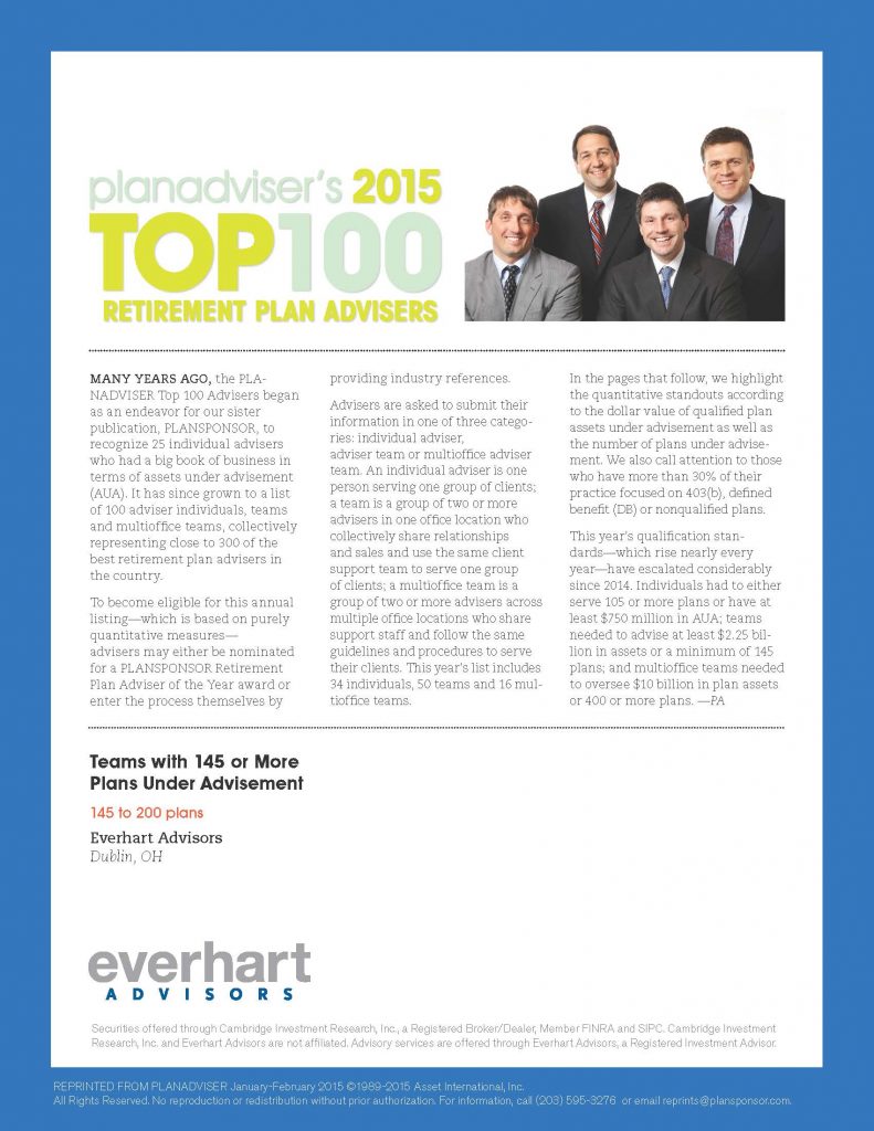 2015 PlanAdviser's Top 100